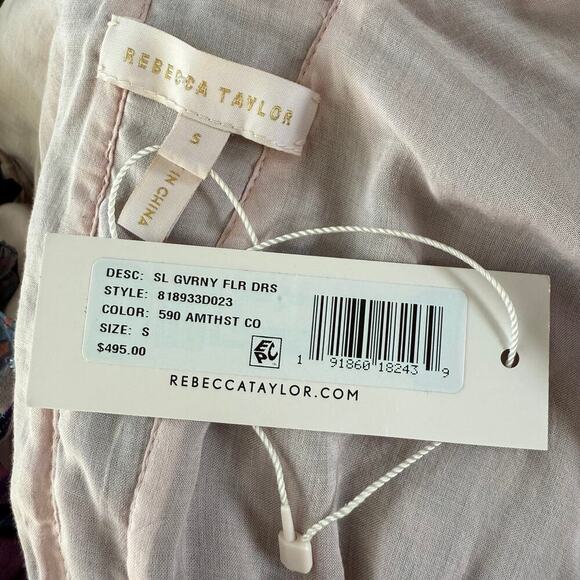 NWT REBECCA TAYLOR Women's Giverney Fleur Print Silk Blend Fit & Flare Dress S - Picture 5 of 6